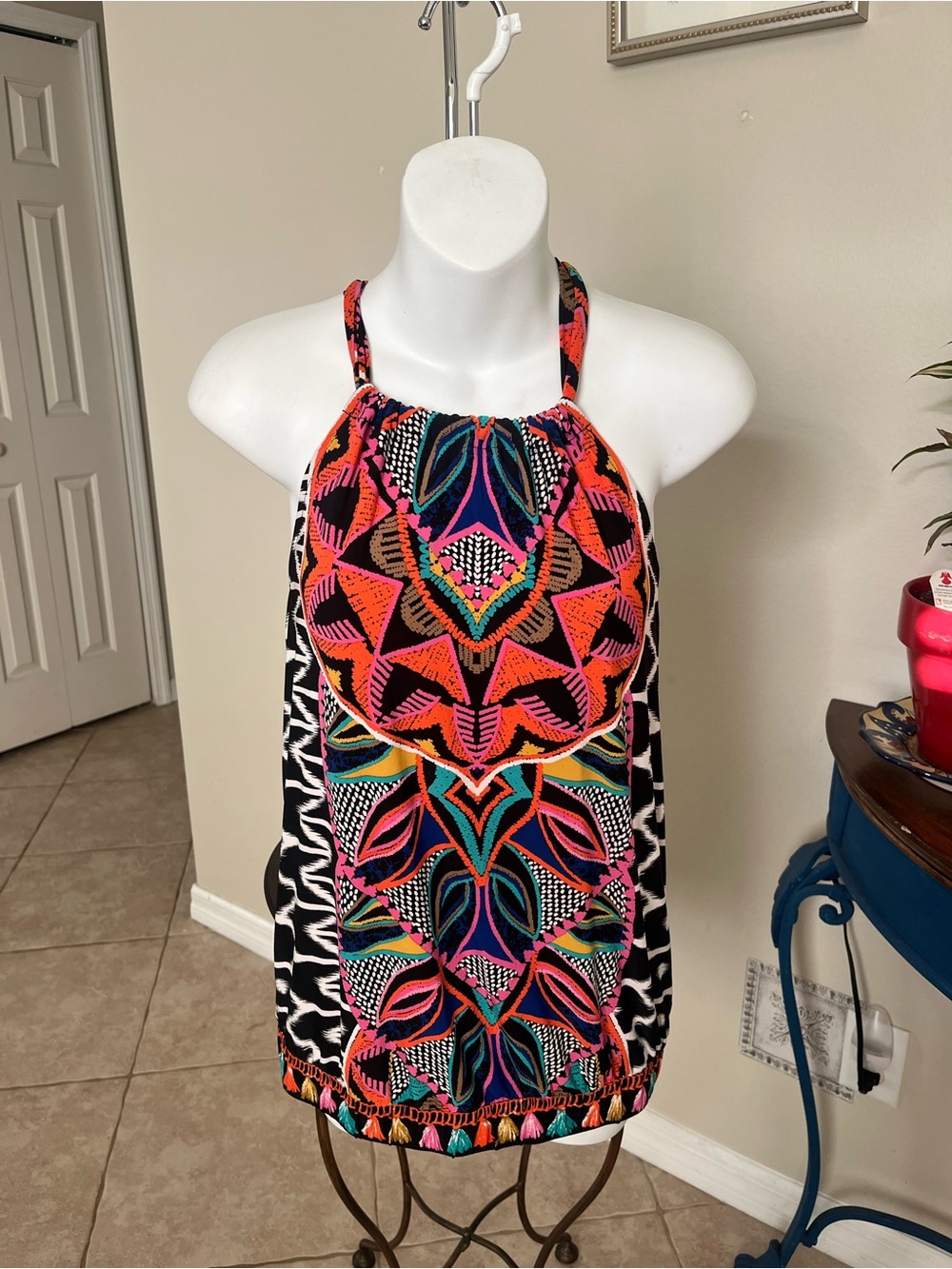 Trina Turk x INC sleeveless halter top - S